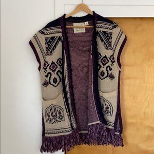 Anthropologie Angel of the North Fringe Vest